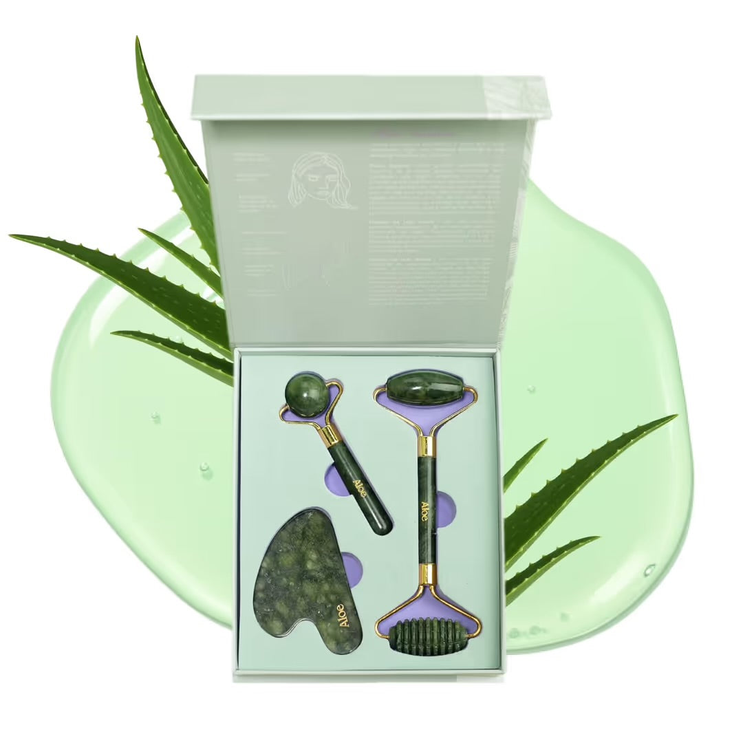 Set Gua Sha și rolă de jad
